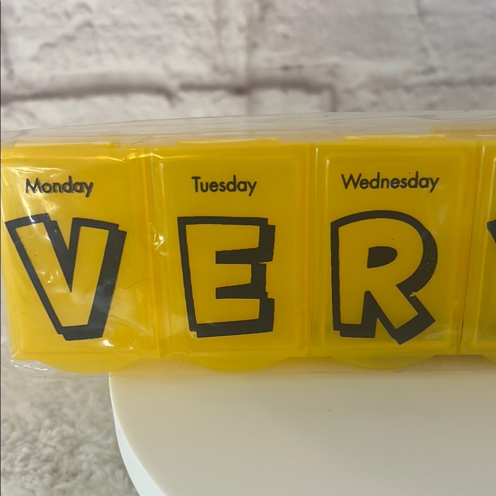 Yellow Weekly Pill Organizer - Picture 2 of 6